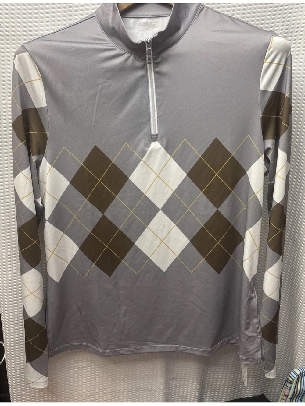 NWT Women’s Acegolfs argyle quarter-zip golf pullover Sz Large